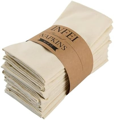 Solid Color Cotton Blended Dinner Cloth Napkins - Set of 12 (17 x 17 inches) - for Events & Home ... | Amazon (US)