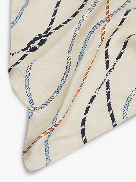 Rope Print Pure Silk Scarf | Tommy Hilfiger UK
