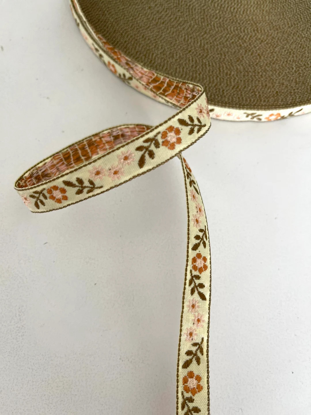 Vintage Sweet 2yds Natural Woven Floral Embroidered Jacquard - Etsy | Etsy (US)