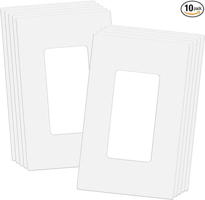 ENERLITES Screwless Decorator Wall Plates Child Safe Outlet Covers, Size 1-Gang 4.68" H x 2.93" L... | Amazon (US)