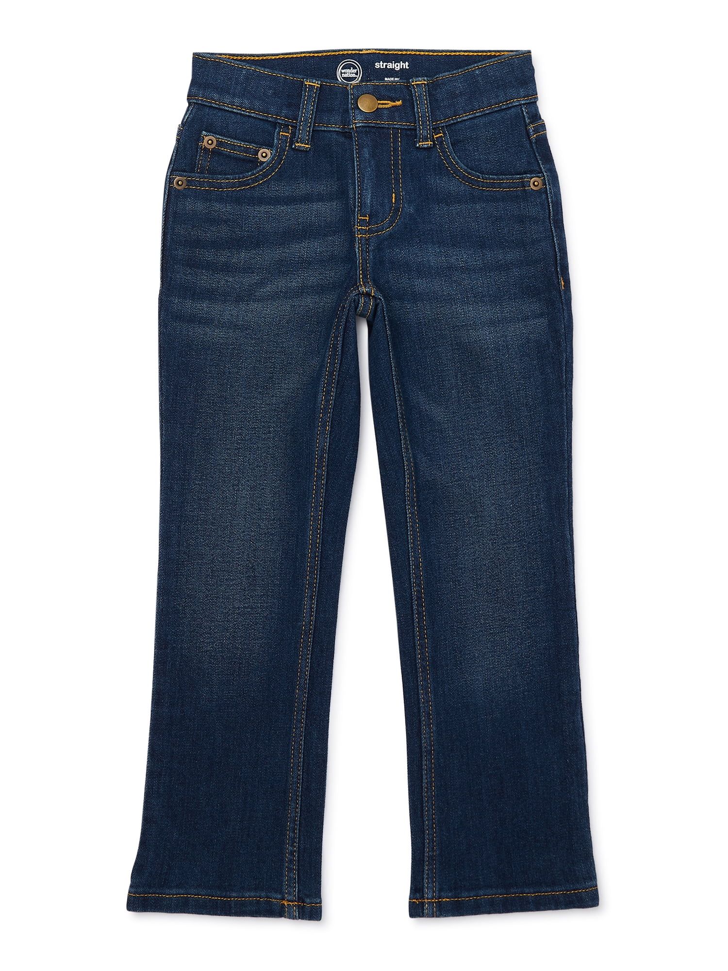 Wonder Nation Boys Distressed Straight Leg Denim Jeans, Sizes 4-18 ad Husky - Walmart.com | Walmart (US)