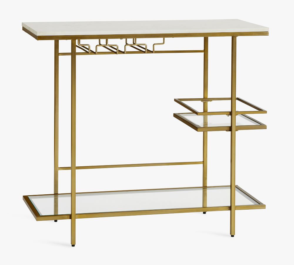 Delaney 34" Marble Bar Console | Pottery Barn (US)