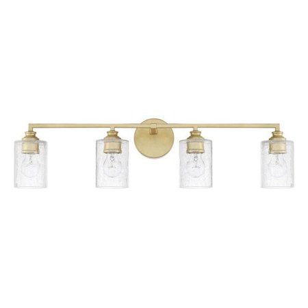 Capital Lighting Milan - Four Light Bath Vanity, Capital Gold Finish with Iced Glass | Walmart (US)