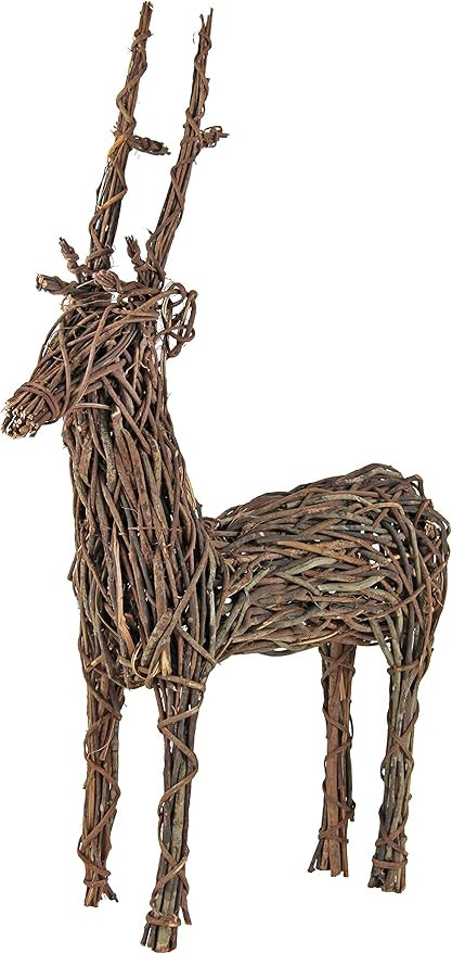 Garden Elements Grapevine Outdoor Christmas Garden Statue Wooden Standing Deer for Lawns, Brown | Amazon (US)