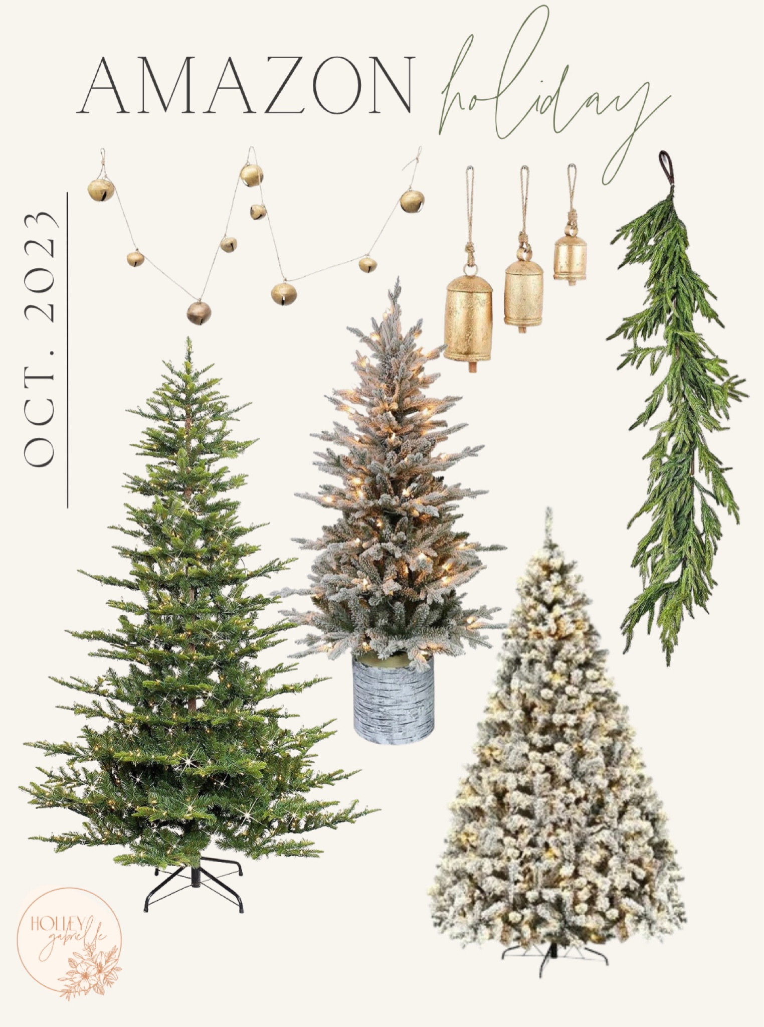 Amazon holiday home faves & buys 🎄🎅🏻 truly some of my favorite finds are from amazon! The ornaments, garland, bells & trees will all be displayed in my home! ✨

Holiday finds / affordable / Christmas tree / amazon finds / flocked tree / cozy home / comfy / Holley Gabrielle / decor / interior design 

#LTKsalealert #LTKHoliday #LTKhome