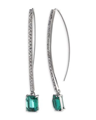 Pavé & Green Crystal Threader Earrings in Silver Tone | Bloomingdale's (US)