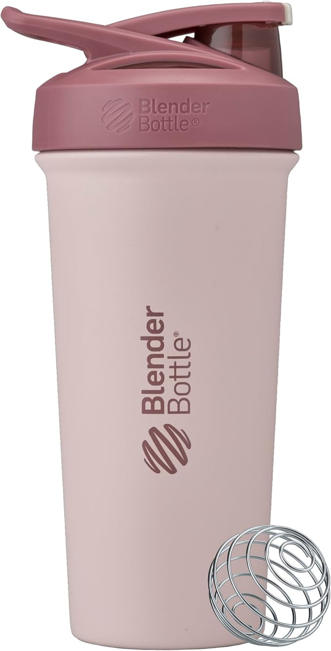 BlenderBottle Sport Sleek Shaker Cup Insulated Stainless Steel Water Bottle with Wire Whisk, 25-O... | Amazon (US)