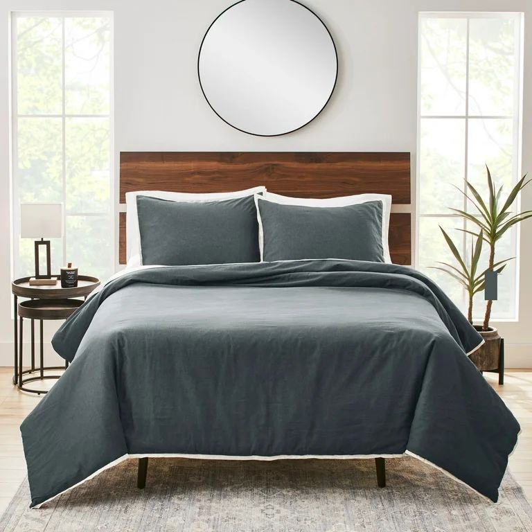 Better Homes & Gardens 3-Piece Gray Linen Duvet Cover Set, Full/Queen | Walmart (US)