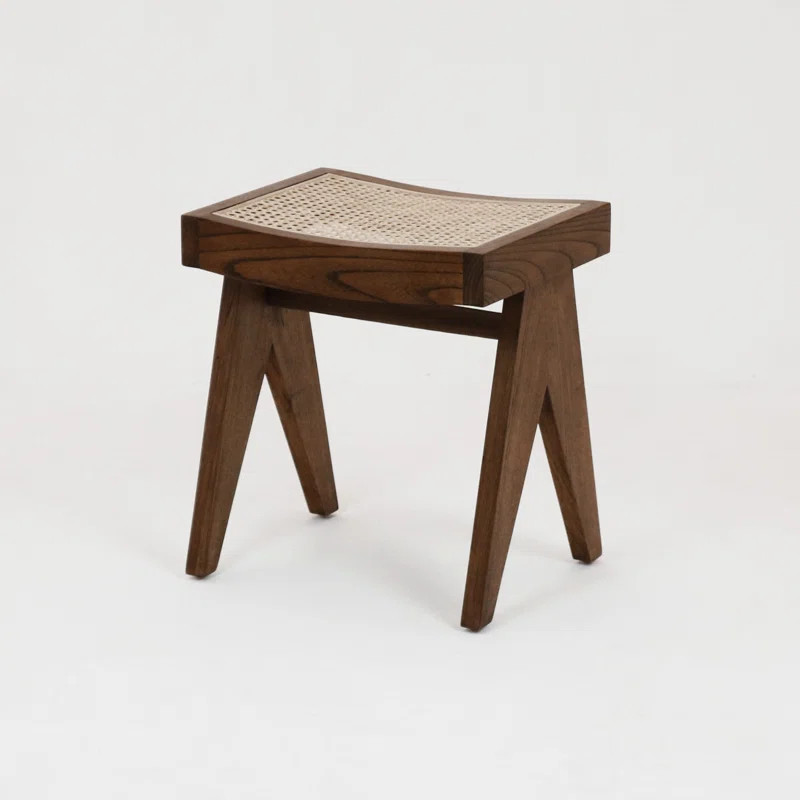 Solid Wood & Rattan Accent Stool | Wayfair North America