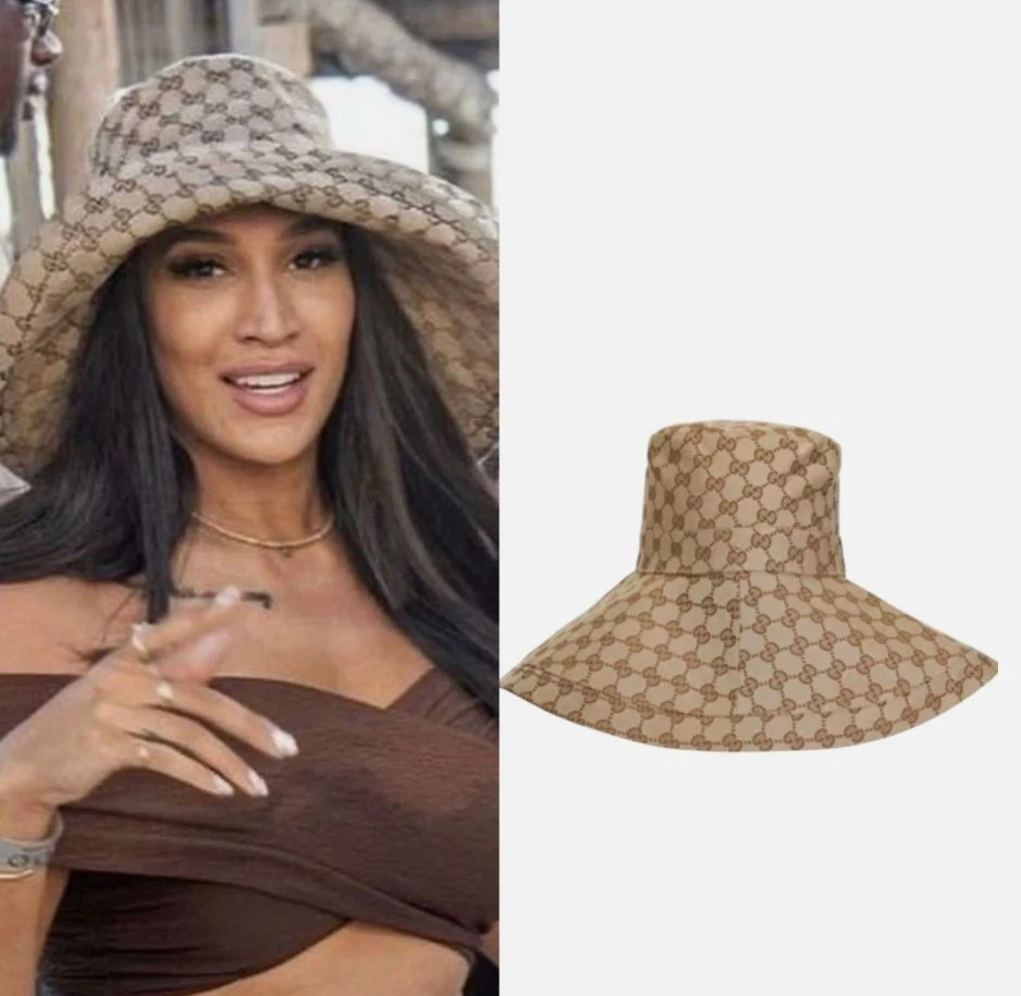 Beige Wide Brim Gucci Sun Hat GG Logo | Dust Bag Included | White Lotus Size M | eBay | eBay US