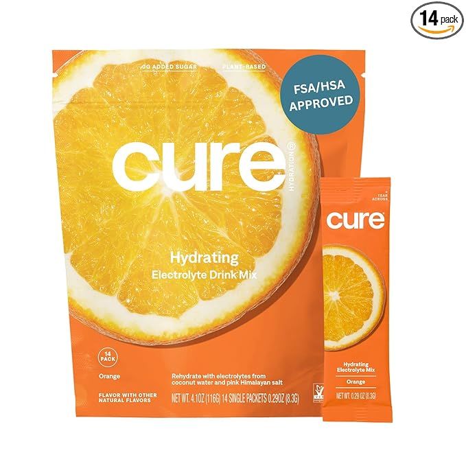 Cure Hydrating Electrolyte Mix | Powder for Dehydration Relief | FSA & HSA Eligible | Made with C... | Amazon (US)