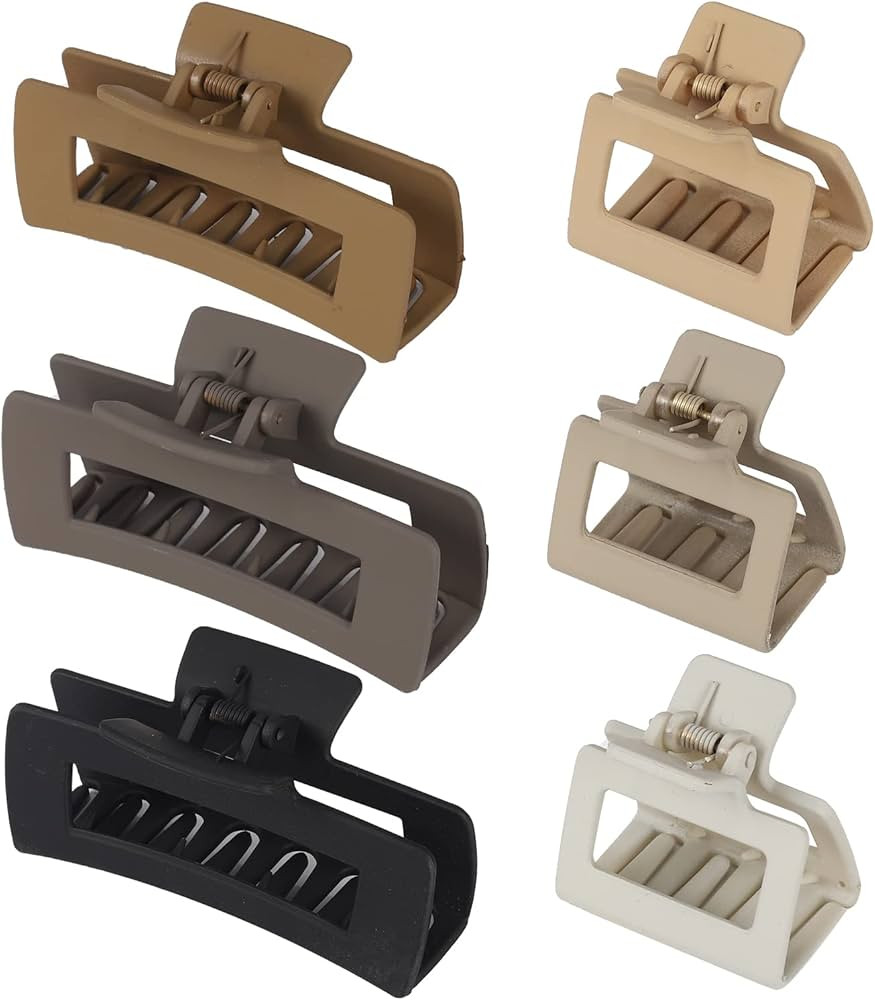 79Style 6pcs Claw Clips For Thick Hair Square Hair Clips Large Small Hair Claws Clips No Slip Pla... | Amazon (US)