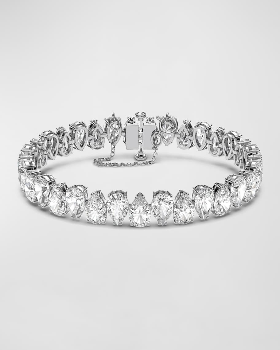 SWAROVSKI Millenia Rhodium-Plated Pear-Cut Crystal Bracelet | Neiman Marcus