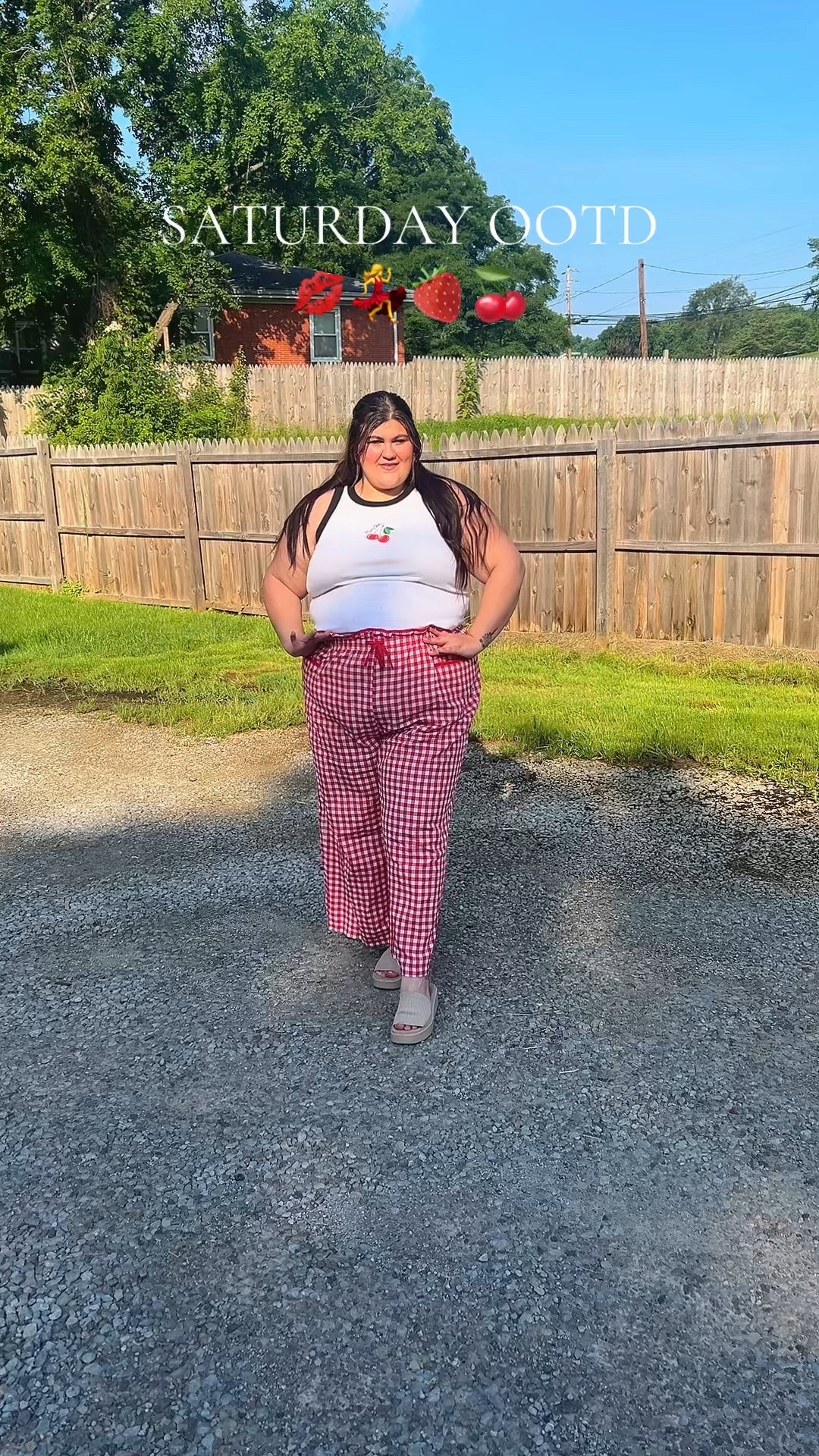 Sorry I’m just really obsessed with my outfit today! #plussizefashion #gingham #cherry 

#LTKPlusSize #LTKStyleTip