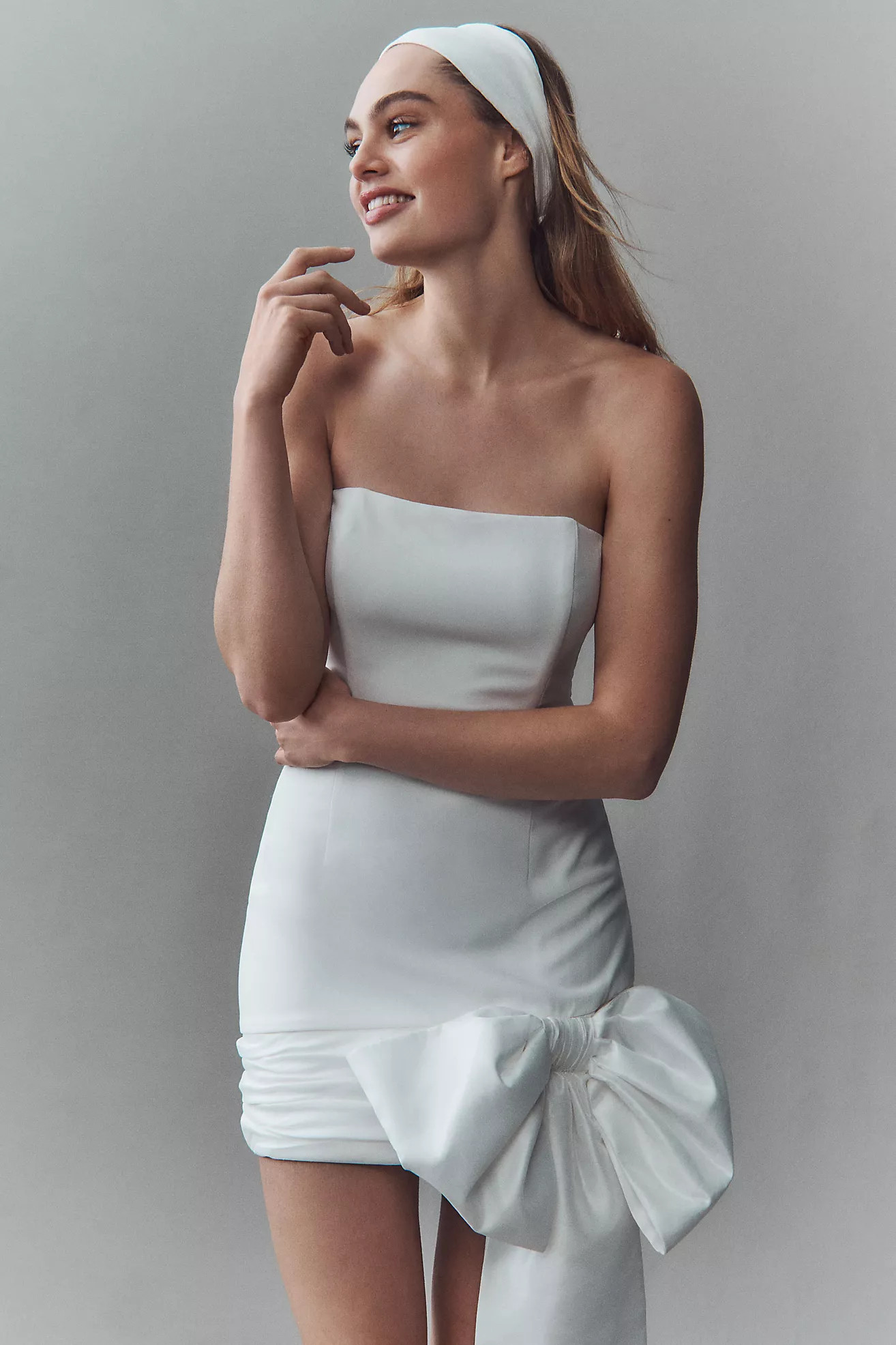 Hutch Strapless Bow-Drape Mini Dress | Anthropologie (US)