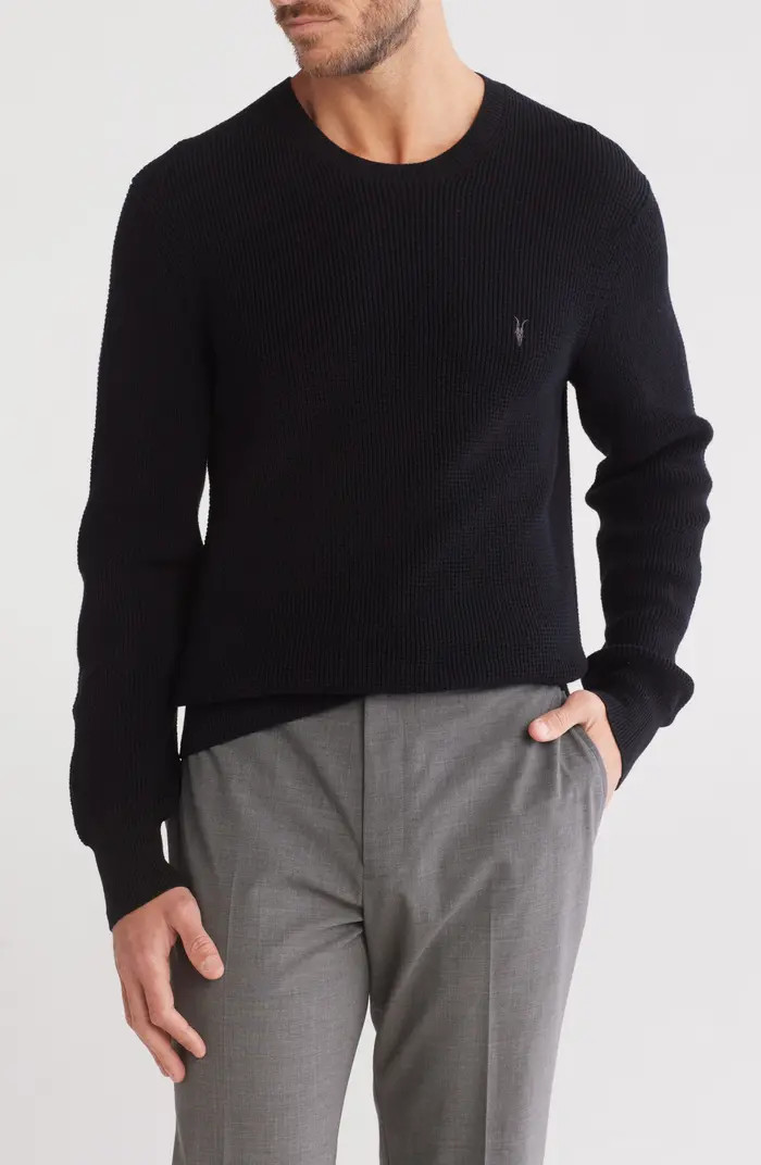 AllSaints Rias Waffle Stitch Cotton Sweater | Nordstromrack | Nordstrom Rack