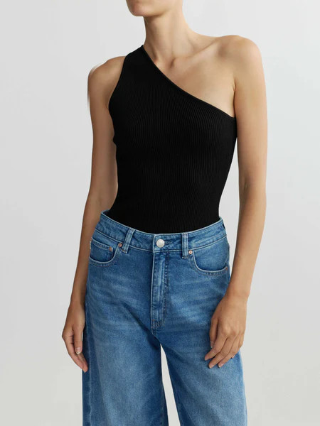 One Shoulder Top Instasculpt™ Rib | Black | DL 1961 Women
