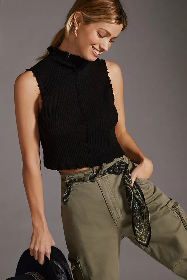 Ribbed Mock Neck Crop Top | Anthropologie (US)