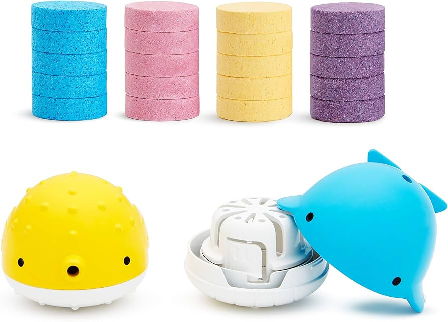Munchkin® Color Buddies™ Moisturizing Bath Water Color Tablets & 2 Toy Dispensers, 20 Tablets | Amazon (US)