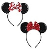 2 Pcs Pink Mouse Ears Sequin Headbands,Shiny Bows Headbands, A Perfect Addition to Your Trip Esse... | Amazon (US)