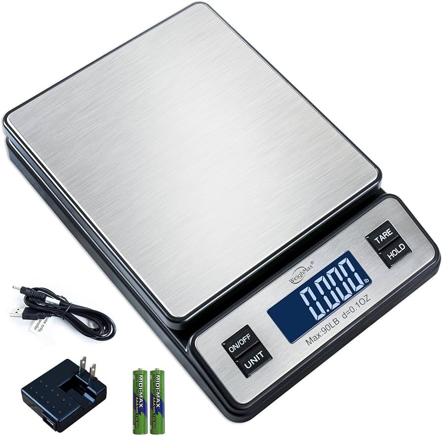 Weighmax W-2809 90 LB X 0.1 OZ Durable Stainless Steel Digital Postal Scale, Shipping Scale With ... | Amazon (US)