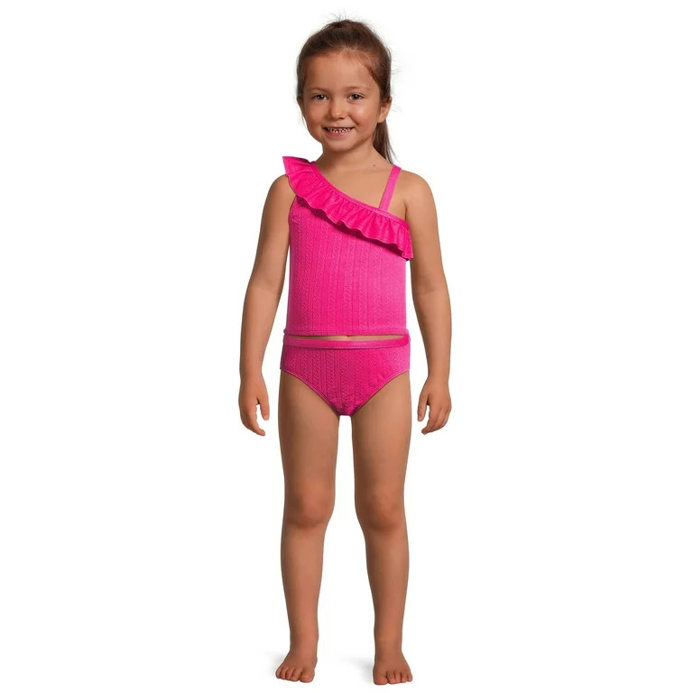 Wonder Nation Toddler Girl Ruffle Strap Tankini Swimsuit, Sizes 12M-5T | Walmart (US)