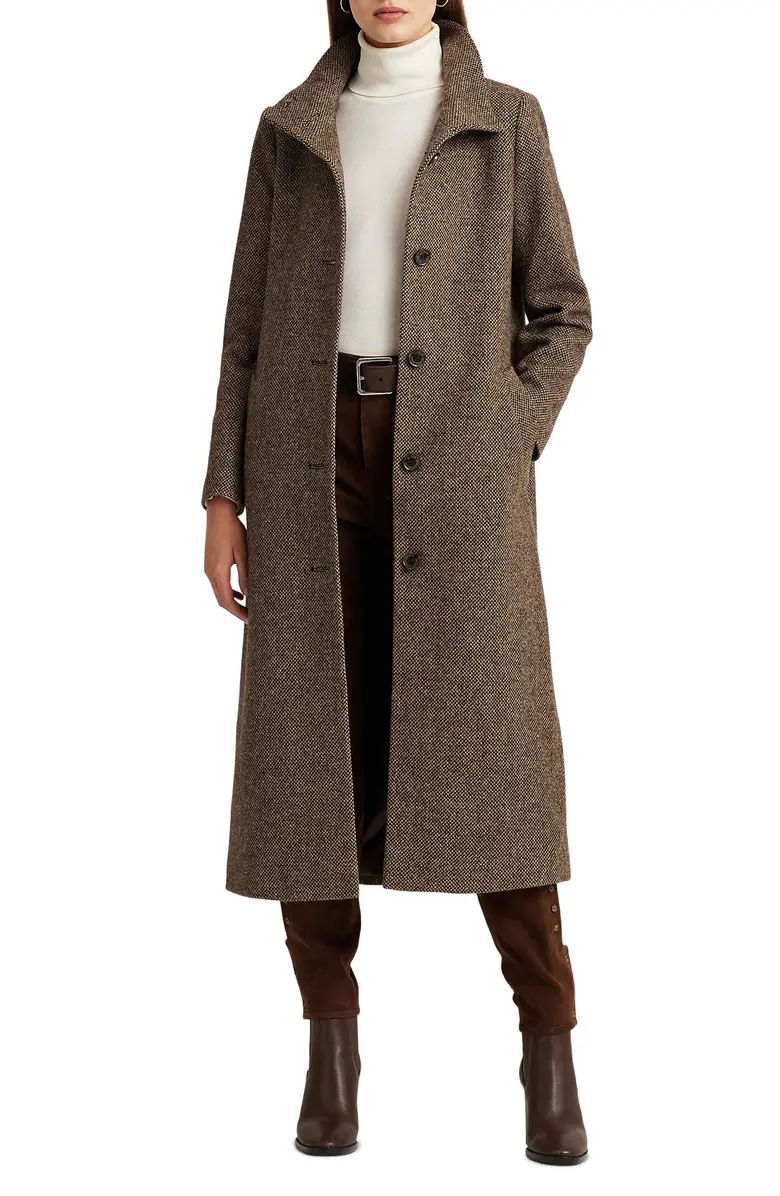 Wool Blend Twill Long Coat | Nordstrom