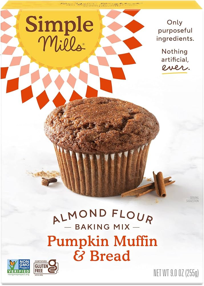 Simple Mills Almond Flour Baking Mix, Pumpkin Muffin & Bread Mix - Gluten Free, Plant Based, Pale... | Amazon (US)