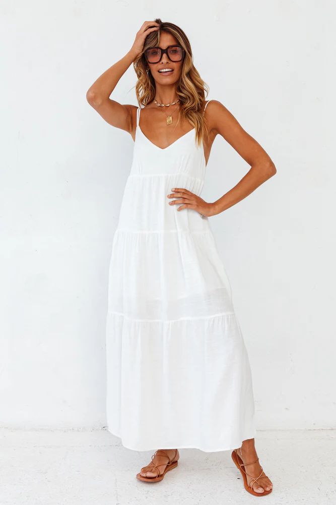 Carbell Maxi Dress White | Fortunate One