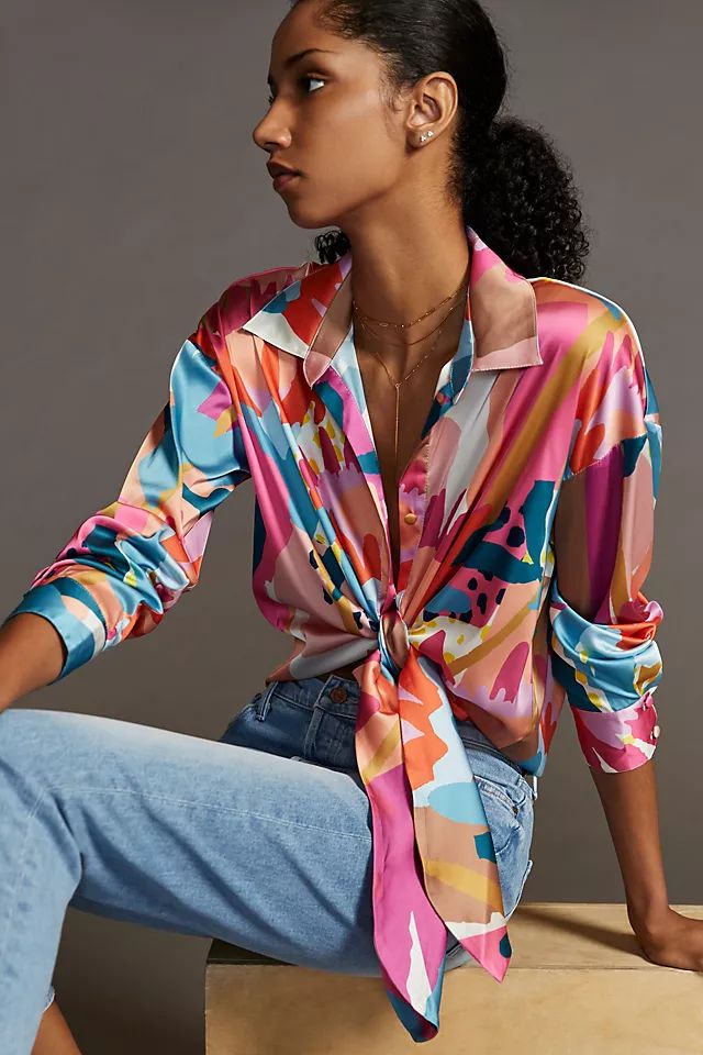 Hutch Multicolor Tie-Front Shirt | Anthropologie (US)