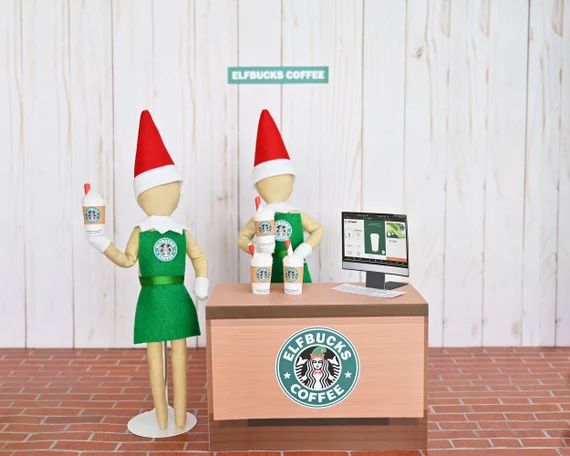 Elf Bucks Starbucks Display Prop Doll Costume Elf Clothes | Etsy | Etsy (US)