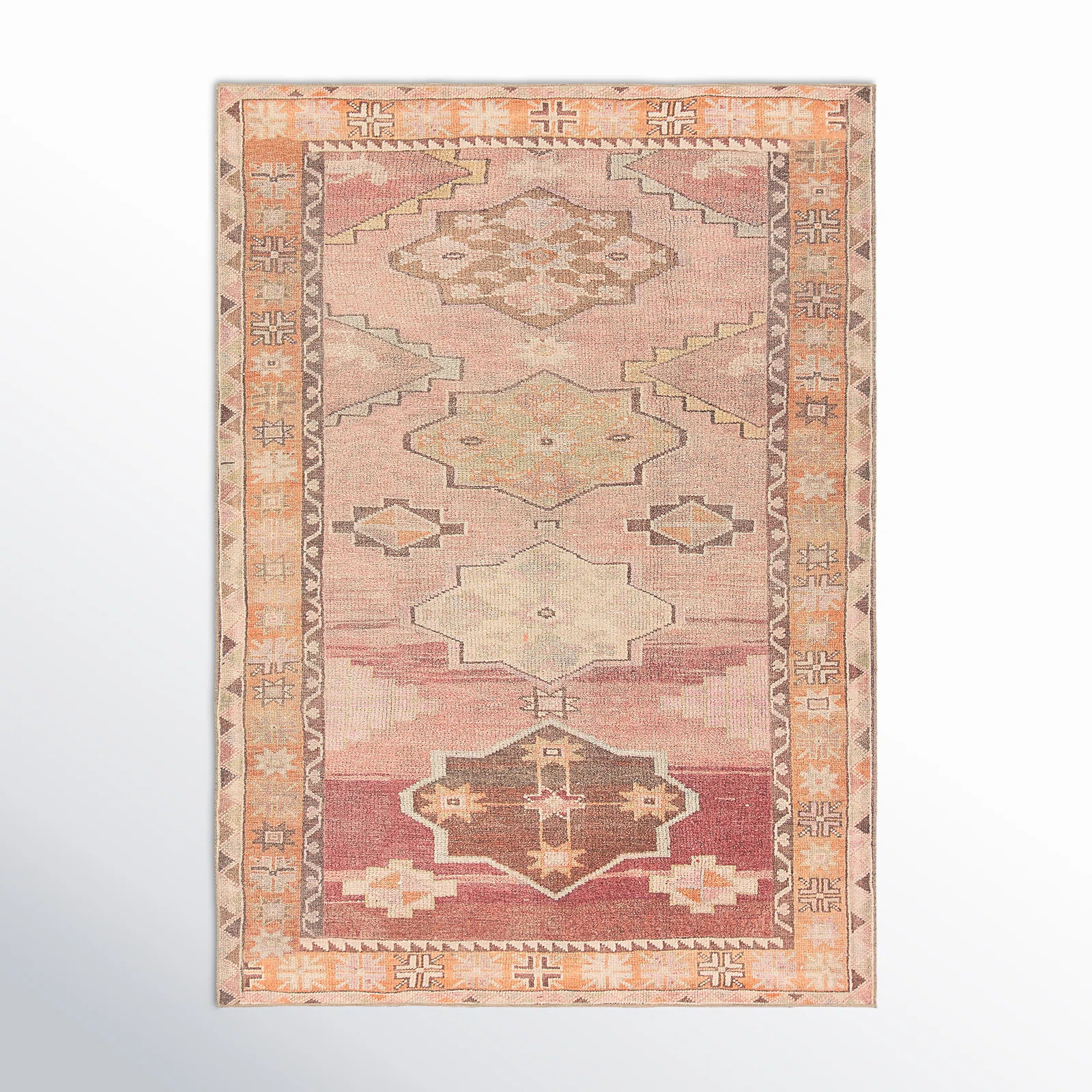 Debary Machine Washable Performance Orange/Pink/Brown Rug | AllModern