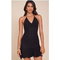 Black Crochet Mini Dress | PrettyLittleThing US