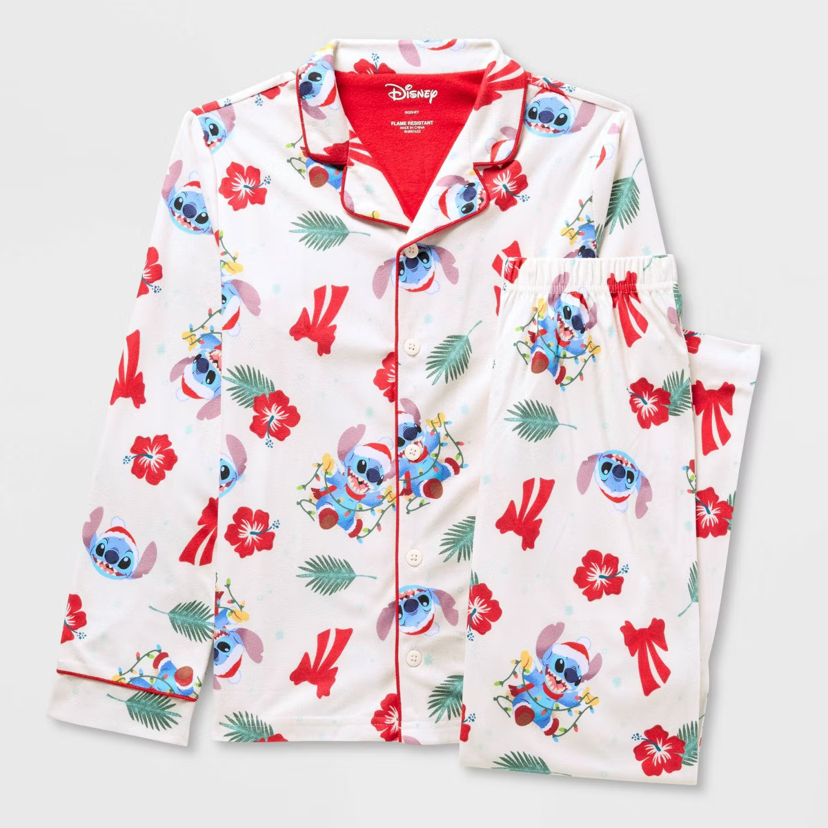 Kids' Lilo & Stitch 2pc Christmas Pajama Set - White | Target