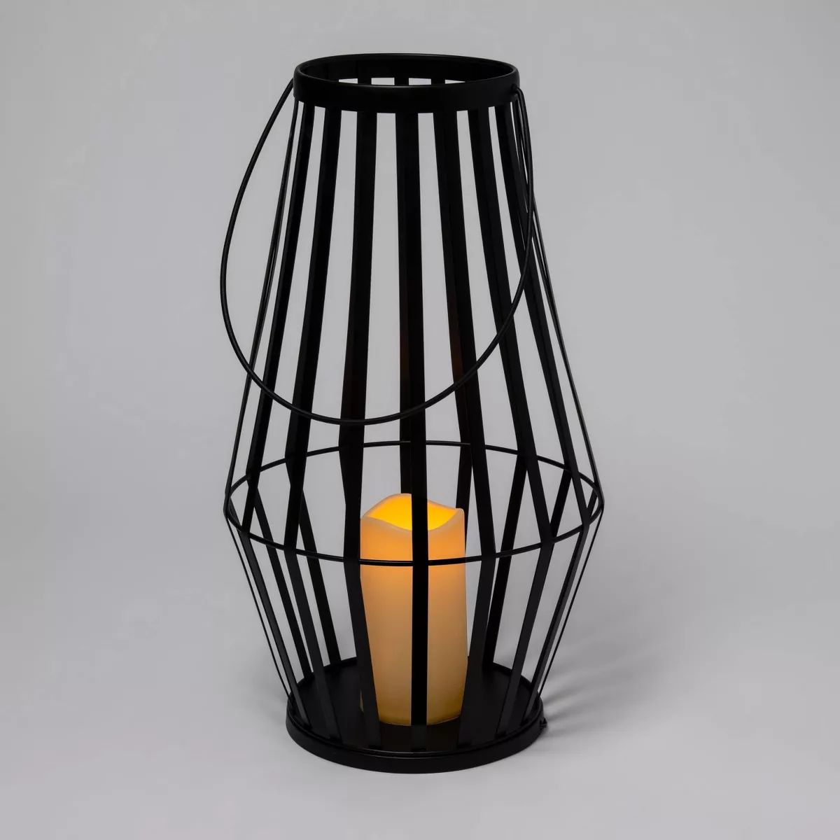 18" Light Up Metal Slat Black Halloween Decorative Lantern - Hyde & EEK! Boutique™ | Target