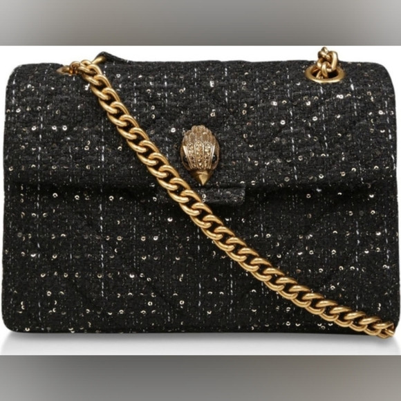 Kurt Geiger Large Tweed Kensington NWT Black Sequin Chain Eagle Convertible | Poshmark