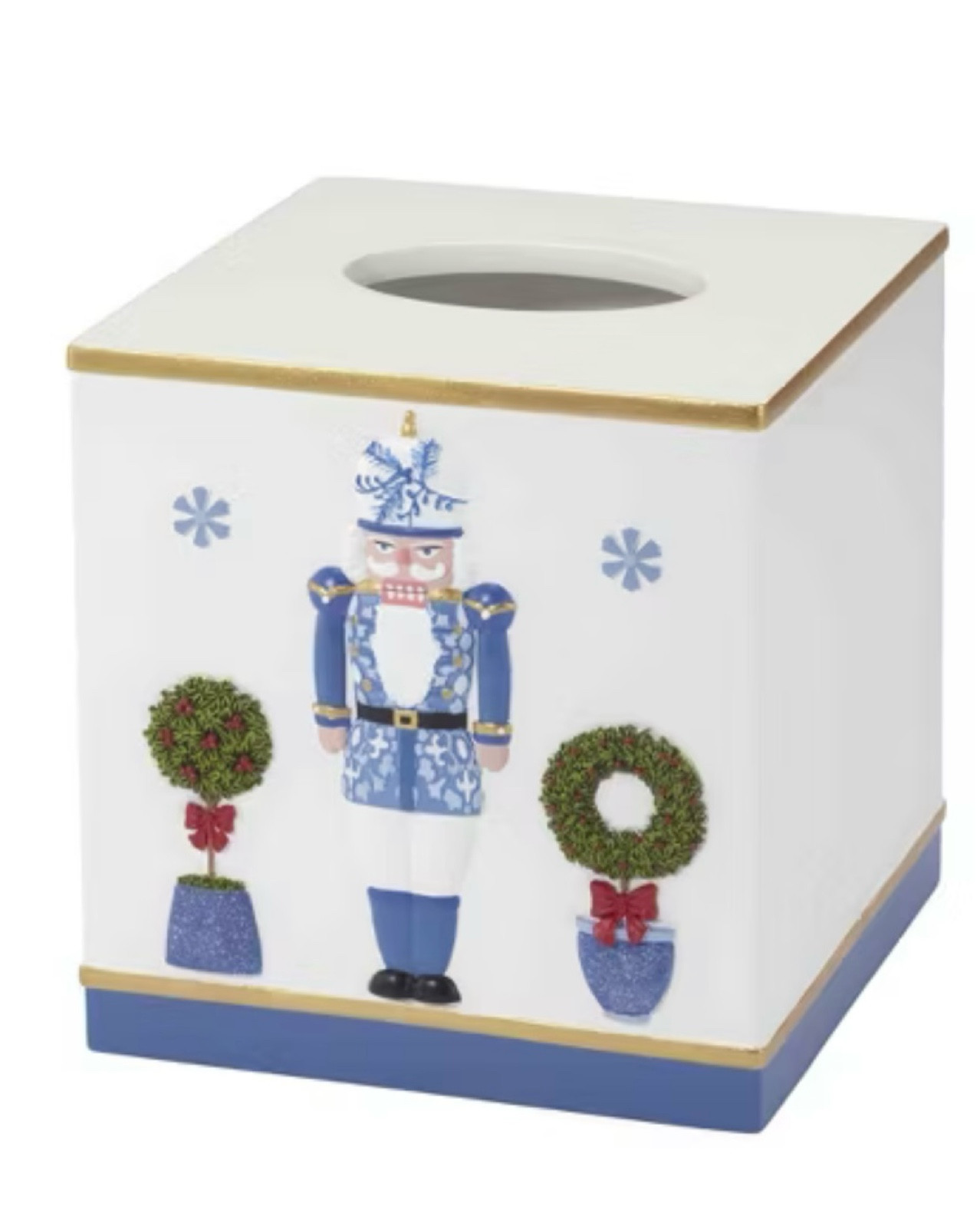 The cutest holiday touch is this chinoiserie nutcracker tissue box. Love the blue and white and the topiaries.. love it the powder room or even a fun Christmas gift. 

#LTKHoliday #LTKSeasonal #LTKHome