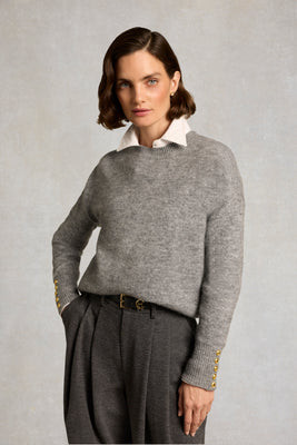 Tori Crew Neck Knit (Grey Marl) | Holland Cooper