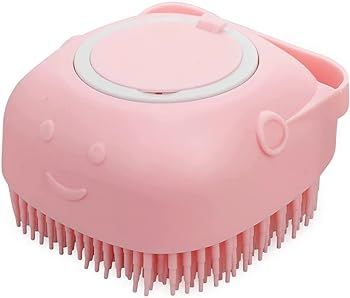Pet Bath Massage Brush Puppy Dog Cat Grooming Cleaning Soft (Pink) | Amazon (US)