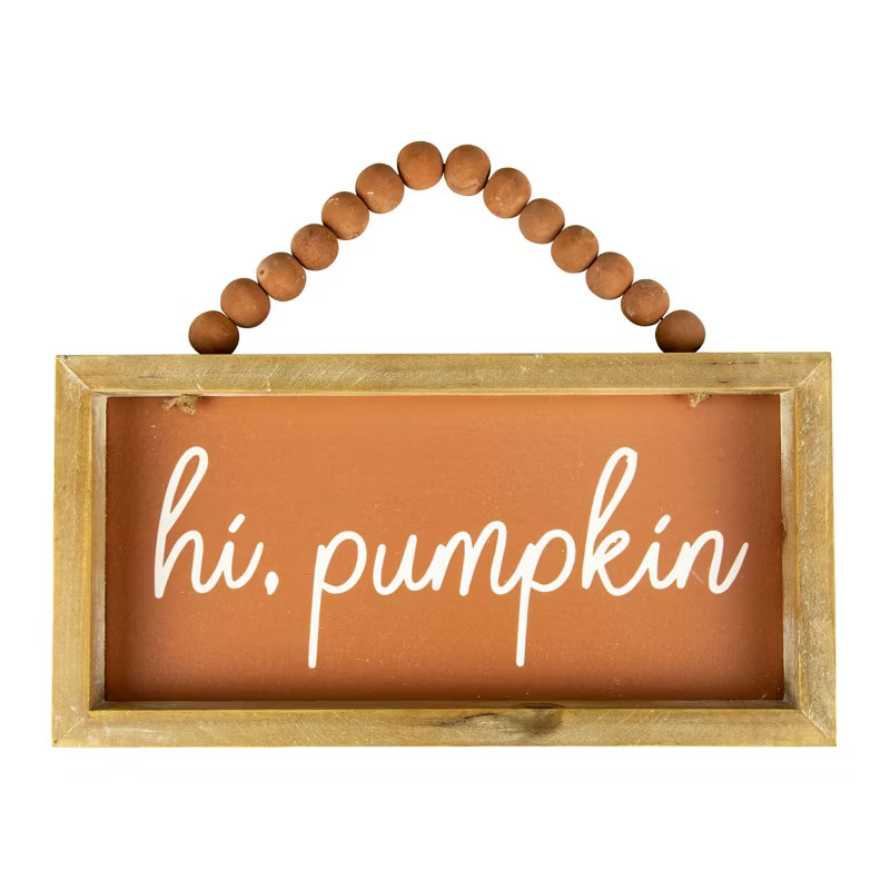Northlight 12" Orange Hi Pumpkin Autumn Harvest Wall Sign | Target