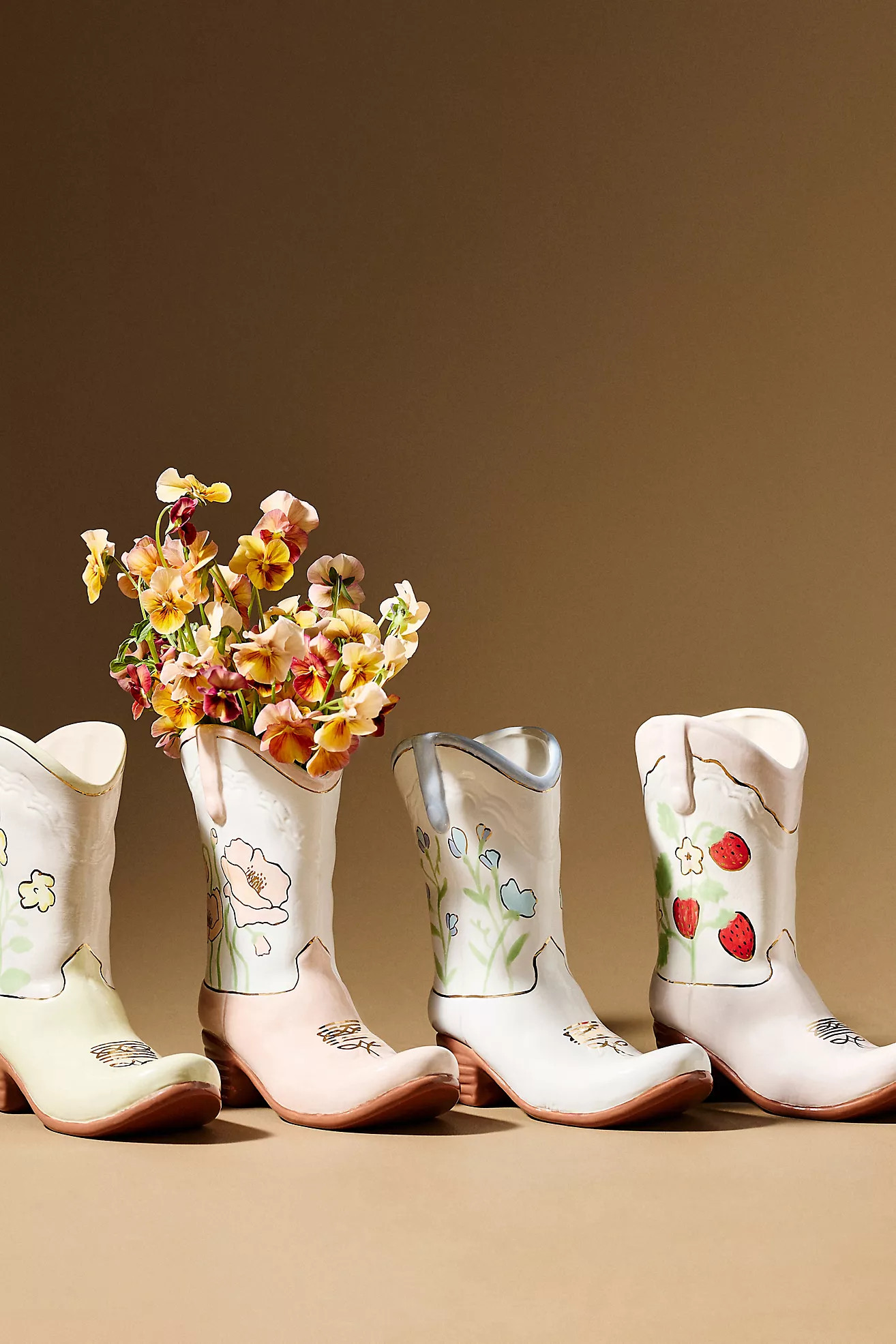 Ruby Clay Cowboy Boot Vase | Anthropologie (US)