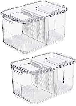 Slideep Food Storage Containers Fridge Produce Saver, Stackable Refrigerator Organizer Keeper Fol... | Amazon (US)