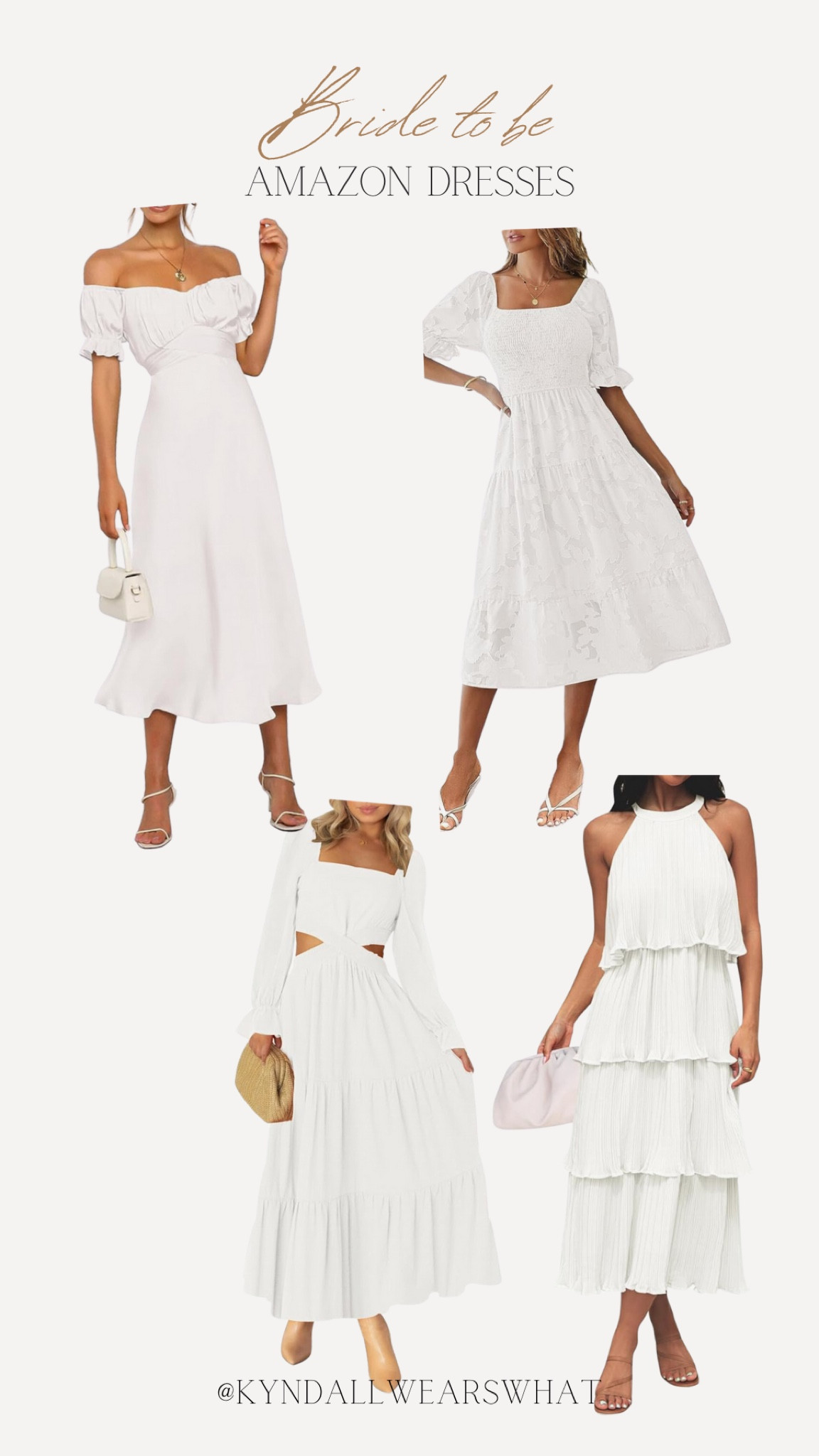Bride to be amazon finds dresses bridal shower bachelorette rehearsal dinner dress white dresses 

#LTKSeasonal #LTKwedding #LTKstyletip