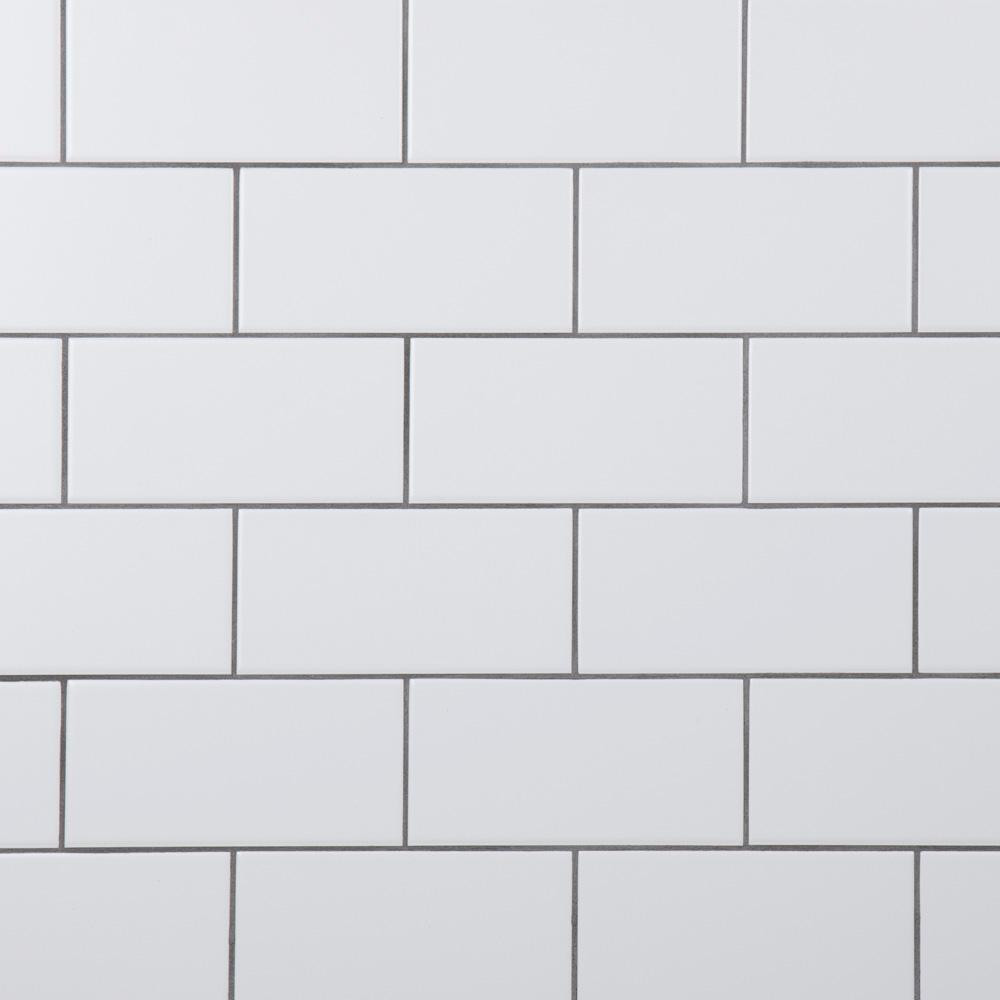 Merola Tile Crown Heights 3 in. x 6 in. Ceramic Matte White Wall Tile (6.03 sq. ft. /Case)-WEB3CH... | The Home Depot