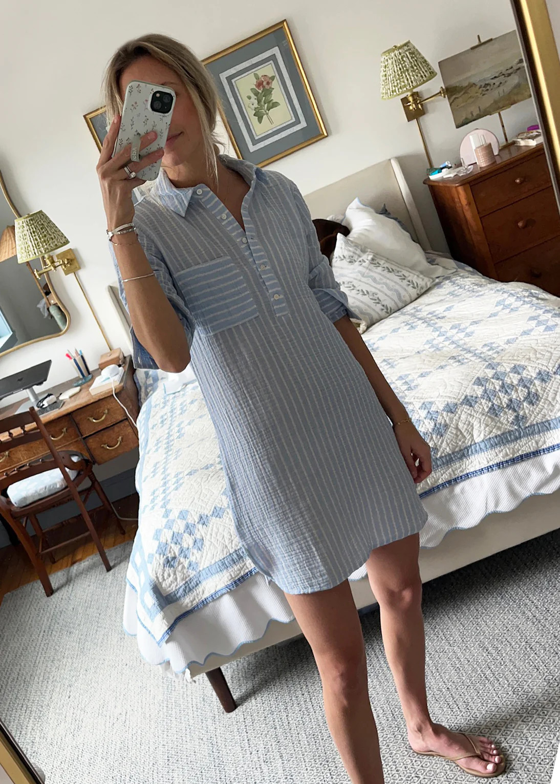 The Organic Cotton Gauze Shirt Dress - Striped - Discontinued Style | Alice Walk