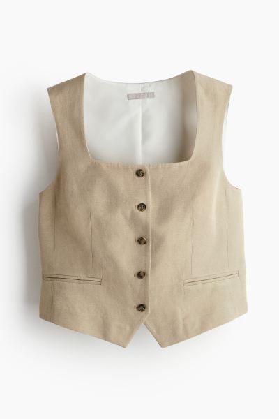 Linen-blend suit waistcoat | H&M (UK, MY, IN, SG, PH, TW, HK)