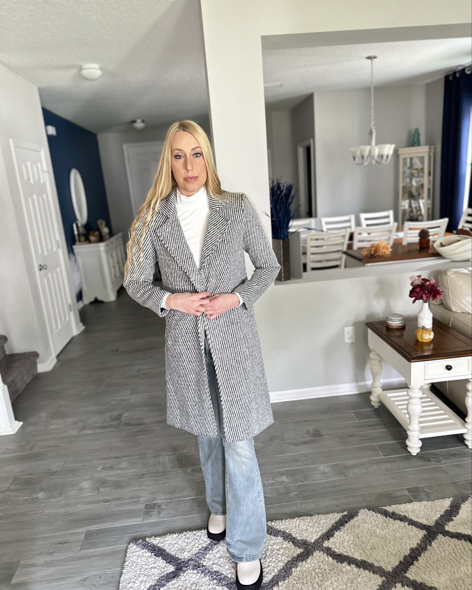 Long tweed jacket makes every outfit look legendary 
🤍 wearing size small, slightly oversized - fits true to size 

#LTKFindsUnder100 #LTKFindsUnder50 #LTKStyleTip