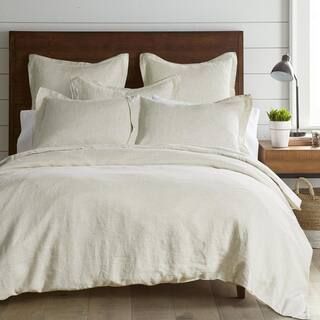 Washed Linen Natural Full/Queen Duvet Cover Only | The Home Depot