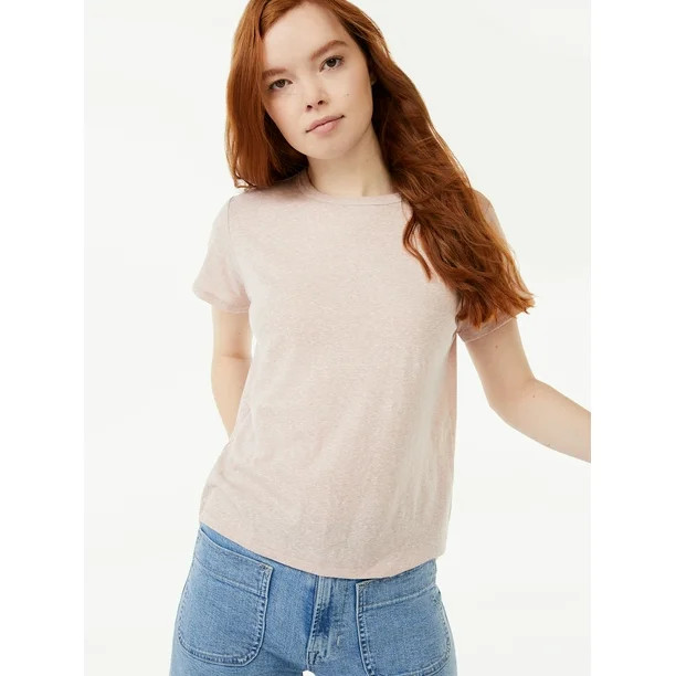 Free Assembly Women's Short Sleeve Tri-Blend Ringer Tee - Walmart.com | Walmart (US)