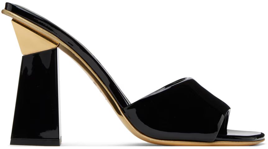 Black One Stud Hyper Heeled Sandals | SSENSE